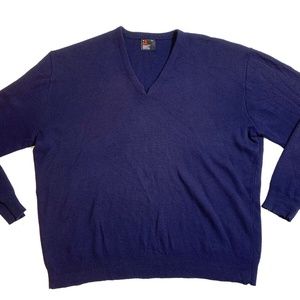 Vintage 70s 80s Robert Bruce V-Neck Made in USA Men's Pullover Sweater Size 3X